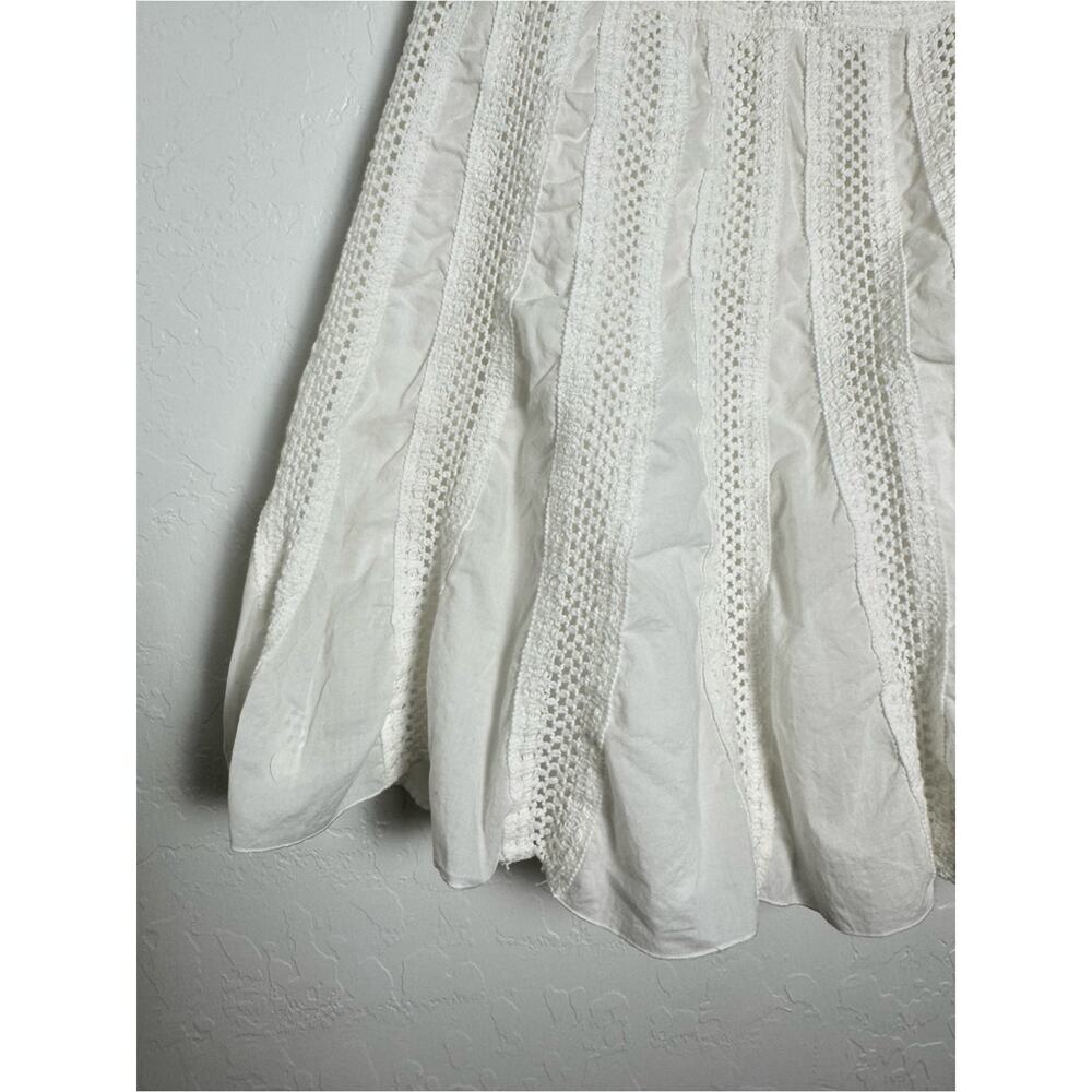 Y2K New York & Company White Open Knit Crochet Skater A-line Skirt - Picture 12 of 13